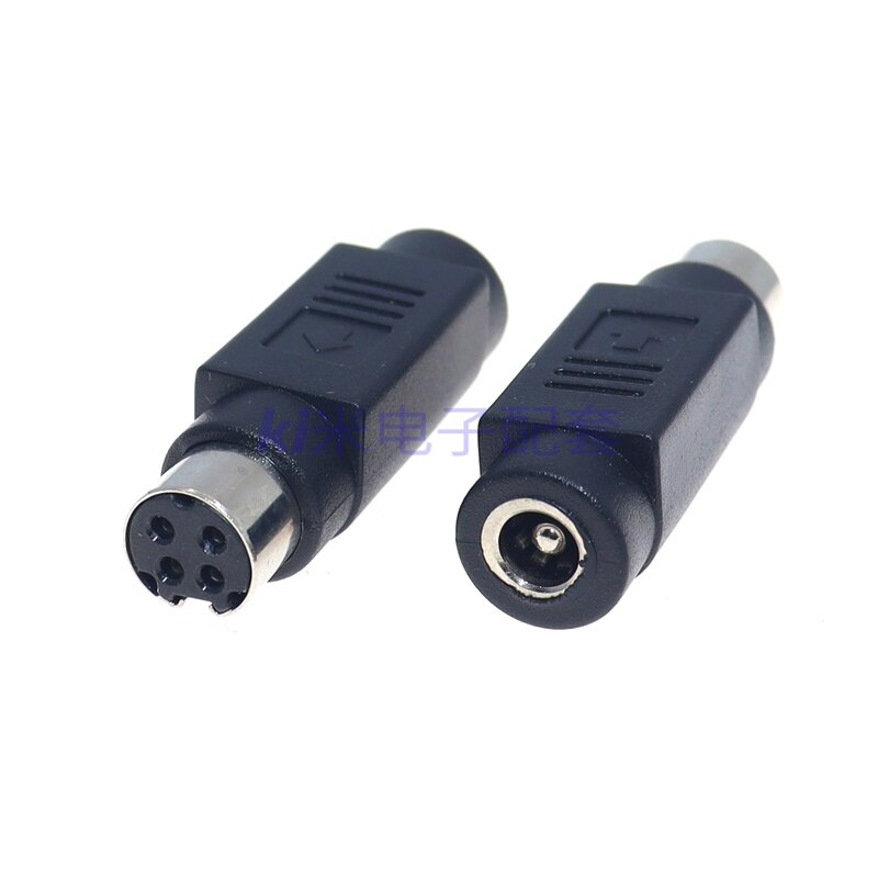 5.5x2.5母转4Pin充电转接头适用于微星电脑适配器转换头四孔