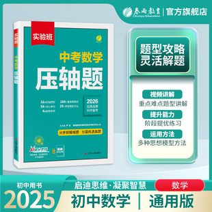 2026实验班中考数学压轴题初中数学人教版七八九年级几何模型函数数学教辅专项训练 789年级初中数学必刷题练习题春雨教育旗舰店