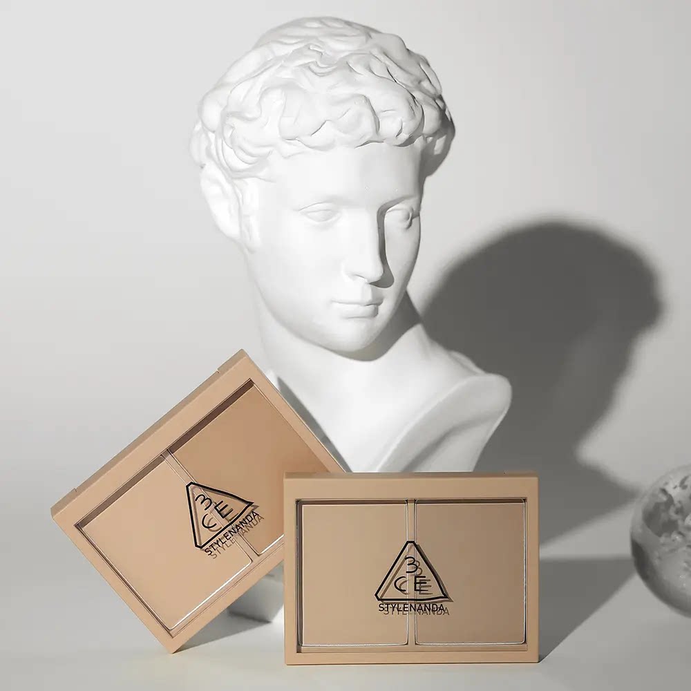 韩国直邮 3ce 修容盘高光阴影一体双色盘鼻影自然灰棕发际线粉