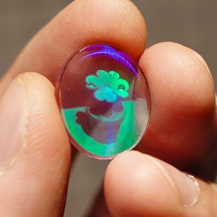 幸运全息四叶草裸眼3D开运祝福礼物御守钱包亚克力小挂件手账古早