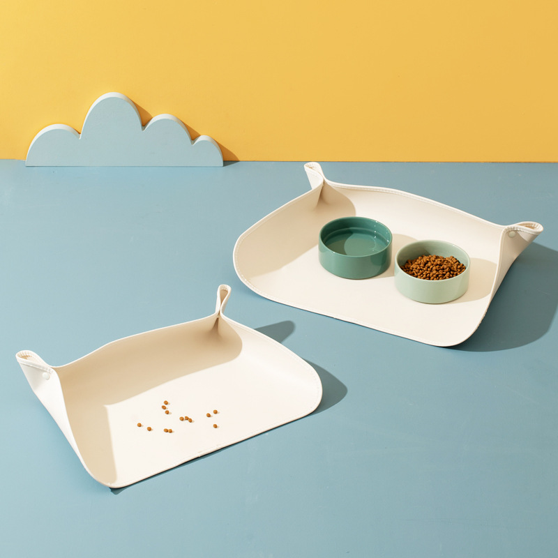 防洒餐垫宠物猫咪碗垫防水防油PU皮革猫碗狗碗防滑垫大小餐垫