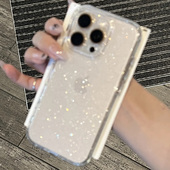 奢华闪粉适用于苹果16promax手机壳新款 透明iPhone17硅胶细闪15全包防摔14高级感13简约12软套男女