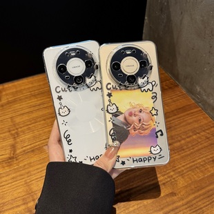 可以放照片适用于华为mate80手机壳可爱小猫80promax猫咪相框mate70Air高透轻薄70ultra情侣款 防摔p70pro软壳