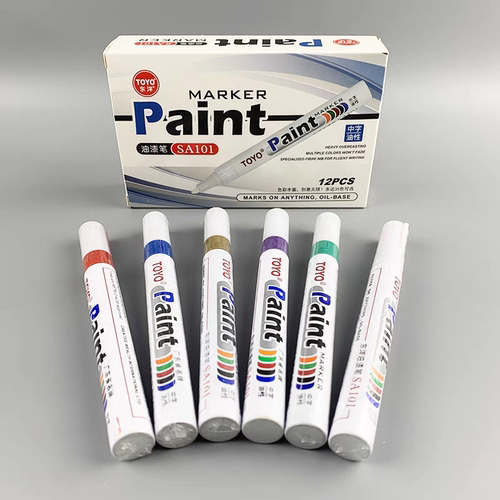 12支盒装包邮东洋油漆笔工业不掉色防水轮胎油性记号笔 SA101白色