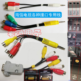 海信电视音视频输入分量视频1接口转红黄白接机顶盒DVD跳舞毯AV线