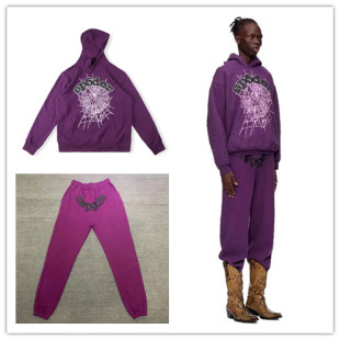 Sp5der 长裤 555555 highway紫色 卫衣 nocturnal 蜘蛛网明星同款