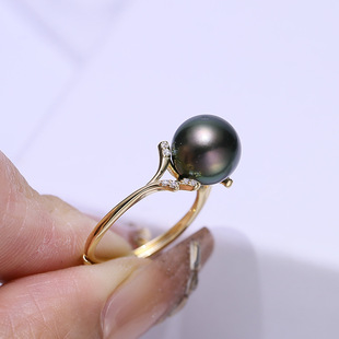 DIY配件 S925纯银珍珠戒指空托材料 简约时尚指环戒托 半成品9-10