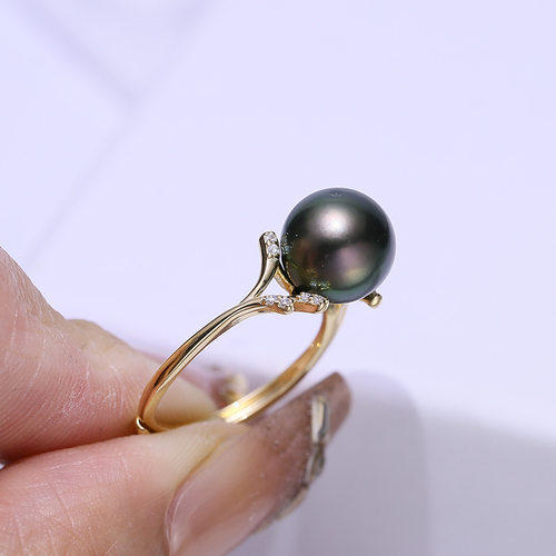 DIY配件S925纯银珍珠戒指空托材