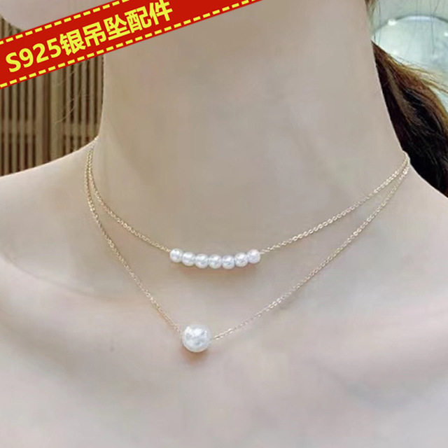 材料配件双层珍珠项链diy饰品