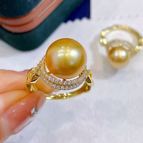 diy配件 S925纯银时尚精美珍珠手饰指环戒指空托手工戒托银托材料