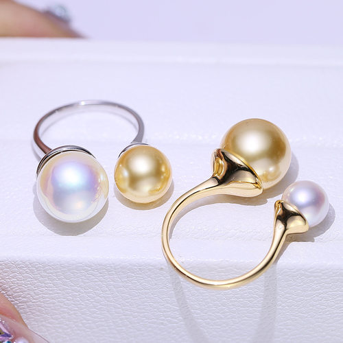 DIY配件S925纯银珍珠戒指空托