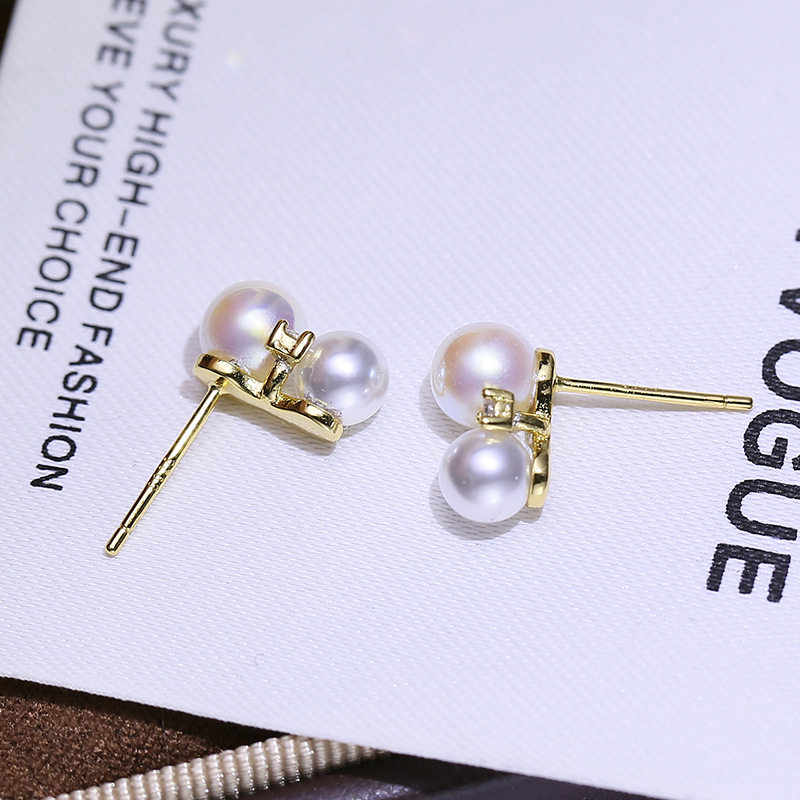 DIY配件S925纯银小巧百搭珍珠耳