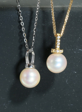 DIY配件S925纯银珍珠吊坠空托