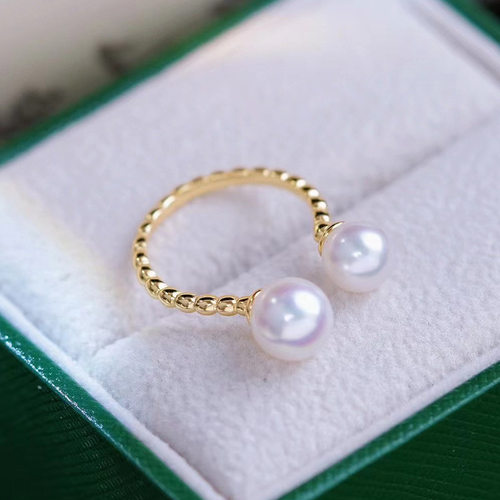 DIY配件S925纯银珍珠戒指空托配