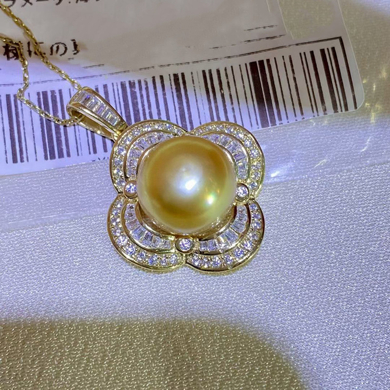 diy手工配件 S925纯银精美时尚珍珠吊坠空托银饰 半成品项链坠子