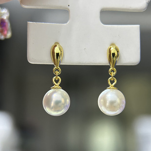 DIY配件 S925纯银珍珠耳钉耳坠空托配饰 简约法式耳环银托气质女