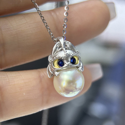 DIY配件S925纯银珍珠吊坠空托可