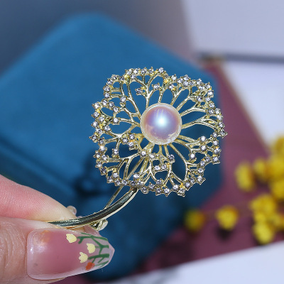 DIY配件精美璀璨珍珠胸针空托