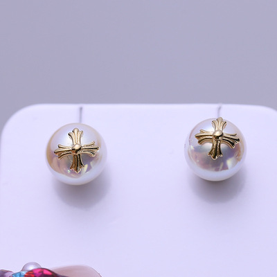 DIY配件S925纯银珍珠耳钉空托