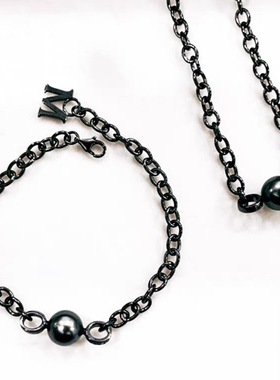 欣韵纯银男女炫酷项链手链空托