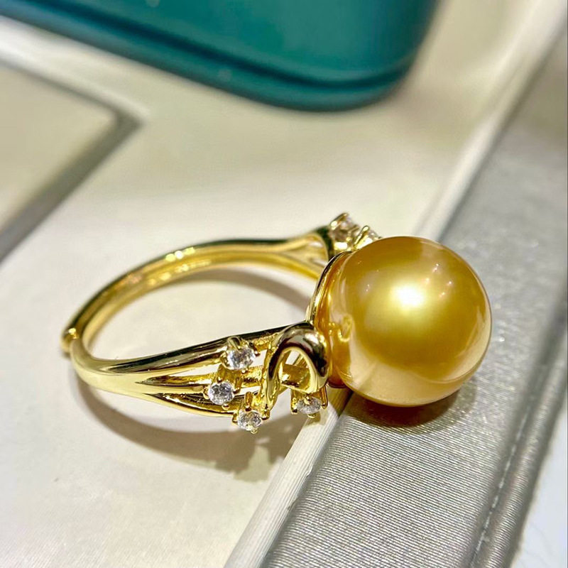 diy配件 S925纯银珍珠戒指空托优雅百搭指环戒托半成品手工银托女