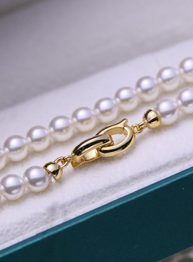 DIY配件 S925纯银珍珠项链扣 baby珠小米珠搭扣串珠收尾银扣3-6mm