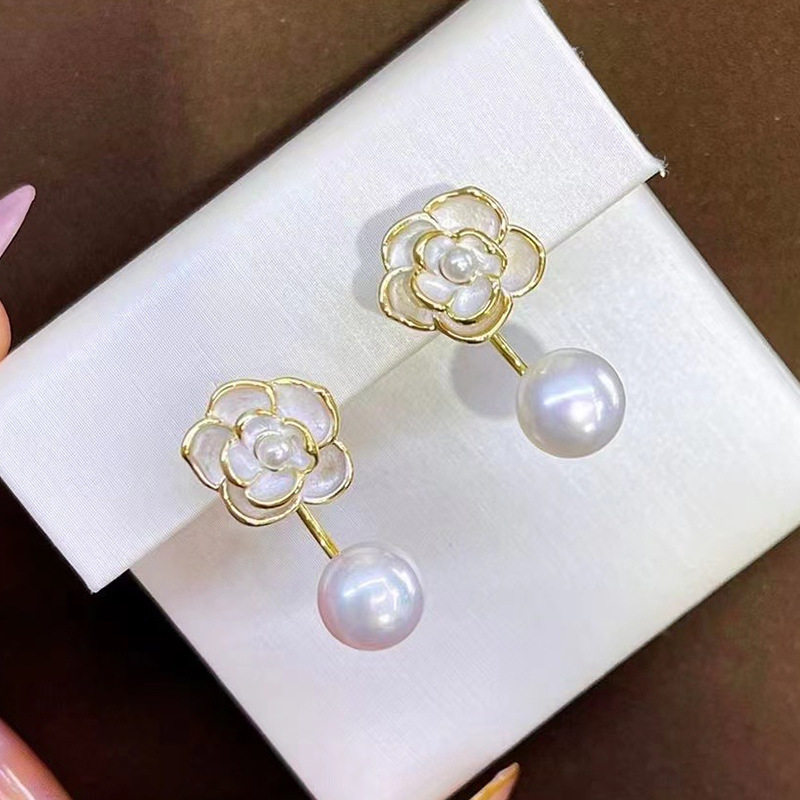 diy配件 S925纯银优雅时尚珍珠耳钉耳环空托 拆分多戴款耳坠银托