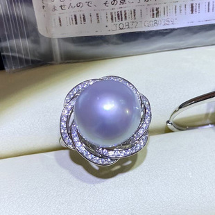 diy饰品配件 S925纯银花朵珍珠戒指空托 时尚洋气手工戒托材料女