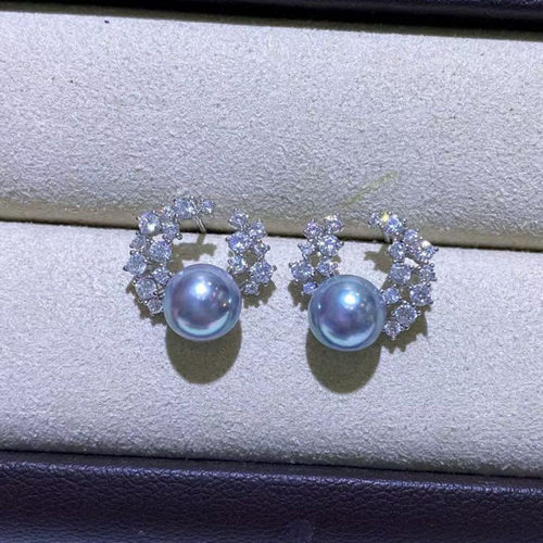 欣韵DIY珍珠配件气质耳环空托