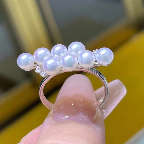 DIY配件S925纯银时尚气质珍珠戒