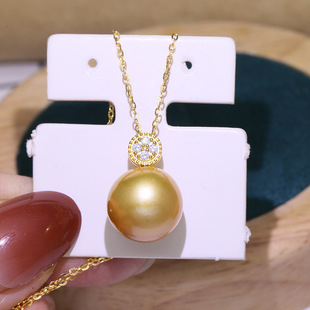 diy配件 S925纯银时尚简约珍珠吊坠空托配饰 半成品项链坠子银托