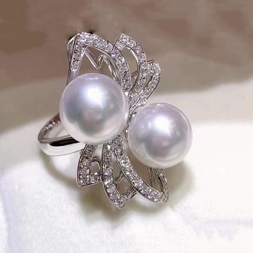 欣韵厂家diy珍珠配件戒指空托