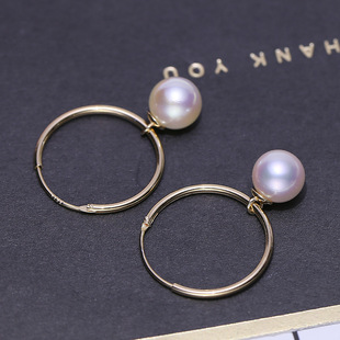 素圈耳扣耳坠银托7 DIY配件 经典 时尚 12mm S925纯银珍珠耳环空托