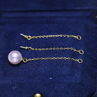 DIY配件 S925纯银项链尾链空托 拆分耳环耳坠银托 长款耳线半成品