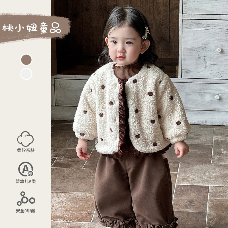 宝宝冬装加厚波点外套2025秋冬新款韩版洋气打底衫宽松阔腿裤套装,童装/婴儿装/亲子装,套装,淘宝优惠券,粉丝福利购,淘宝优惠卷