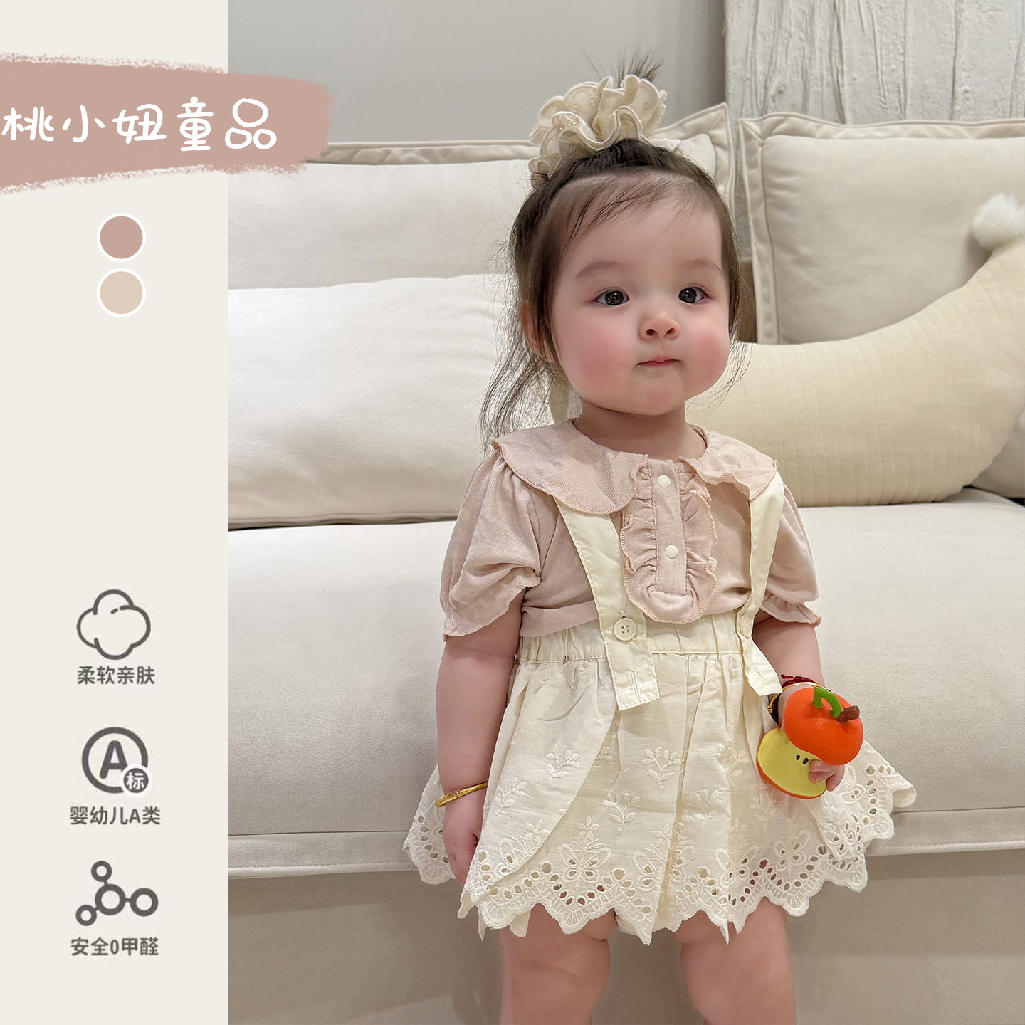 宝宝夏天衣服韩系甜美包屁哈裙可爱短袖上衣女宝洋气夏季薄款衣服图片
