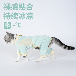猫衣服薄款 夏季 防掉毛幼猫小猫透气凉感四脚衣可牵引小型犬比熊