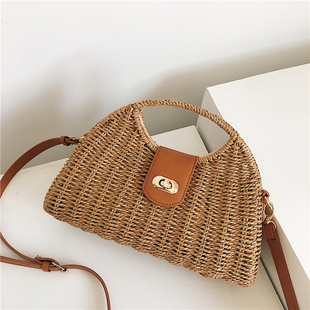 高级质感包包女大容量2025新款 手提编织草编包 春夏小众斜挎包爆款