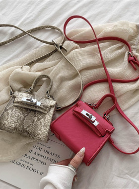 定制 轻奢mini凯莉包女2026新款可爱迷你白色单肩斜挎小包包