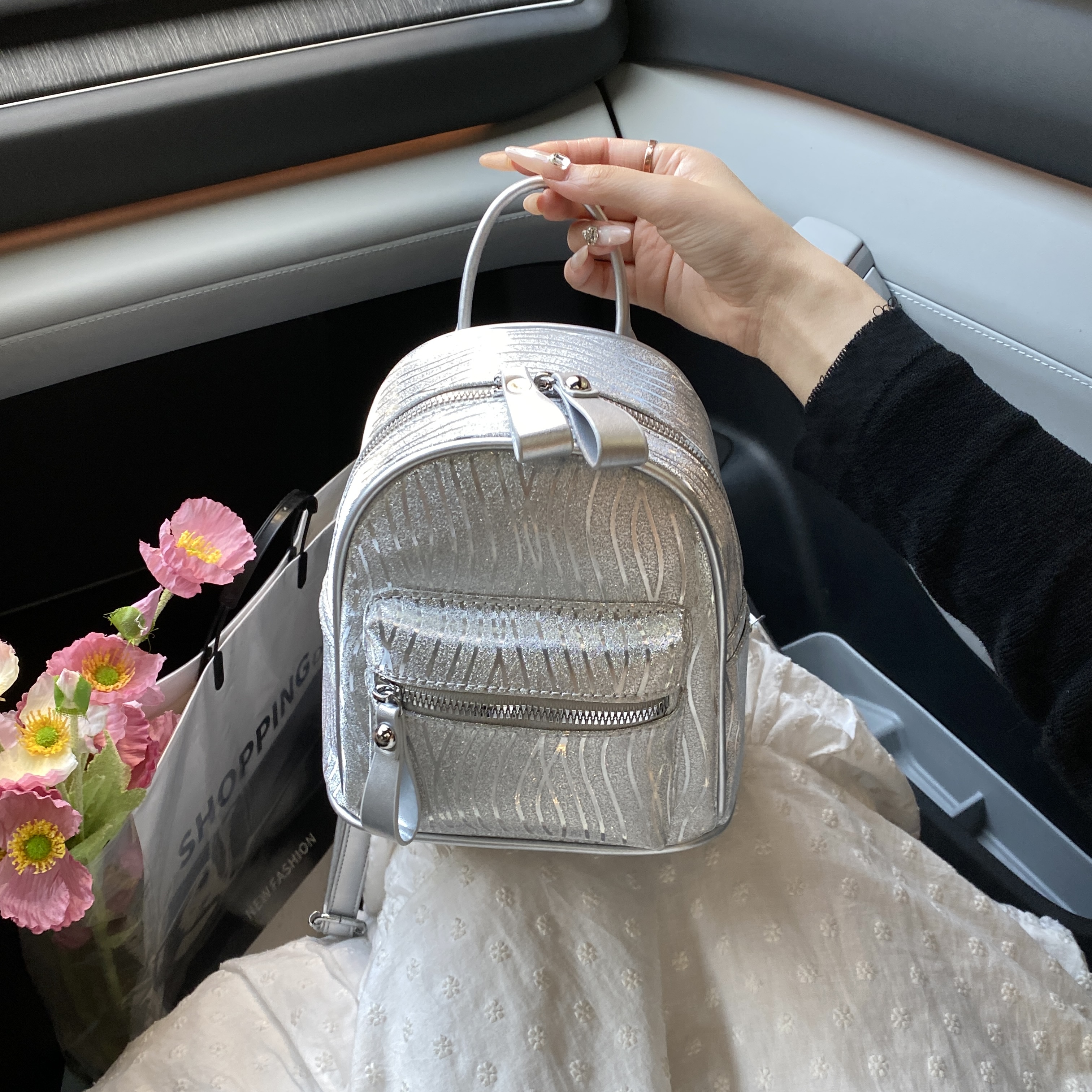 韩系双肩包女包洋气小包手提气质斜挎包2025新款时尚休闲包简约包