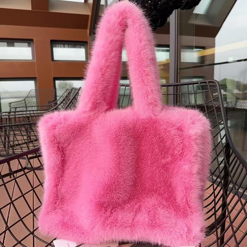 2025新款韩版毛毛包大容量托特包