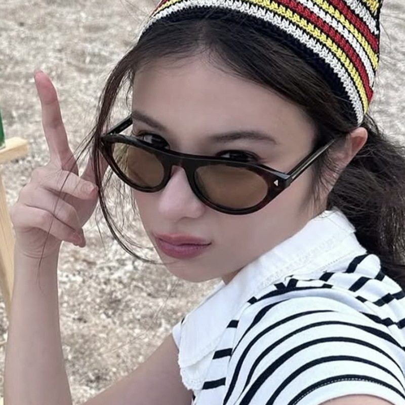猫眼三角形墨镜女潮2026新款茶色遮阳防紫外线太阳镜百搭时尚个性,ZIPPO/瑞士军刀/眼镜,太阳眼镜,淘宝优惠券,粉丝福利购,淘宝优惠卷