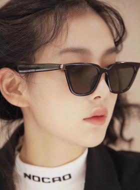 韩国复古猫眼墨镜女高级感ins凹造型y2k黑色近视太阳镜男小脸防晒