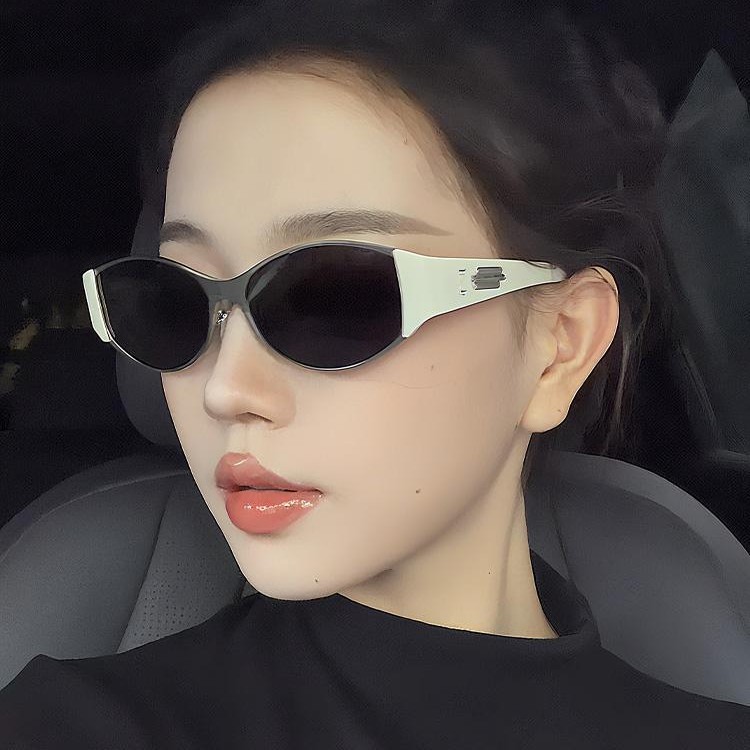 偏光椭圆猫眼墨镜女潮时尚欧美高级感防紫外线近视太阳镜百搭街拍