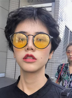 防紫外线圆形复古男女墨镜