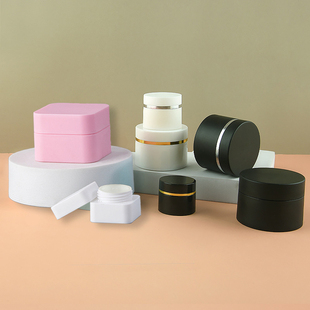 80克膏霜圆形方形 3g10 盒化妆品乳液盒 PP光面磨砂塑料分装