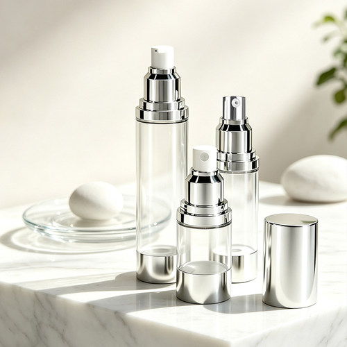 15ml30ml50ml毫升U型UV烫银透明真空瓶乳液按压瓶液体分装瓶