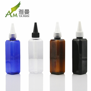 100ml透明尖嘴千秋盖瓶PET方形瓶 乳液分装瓶 带内垫片 爽肤水瓶