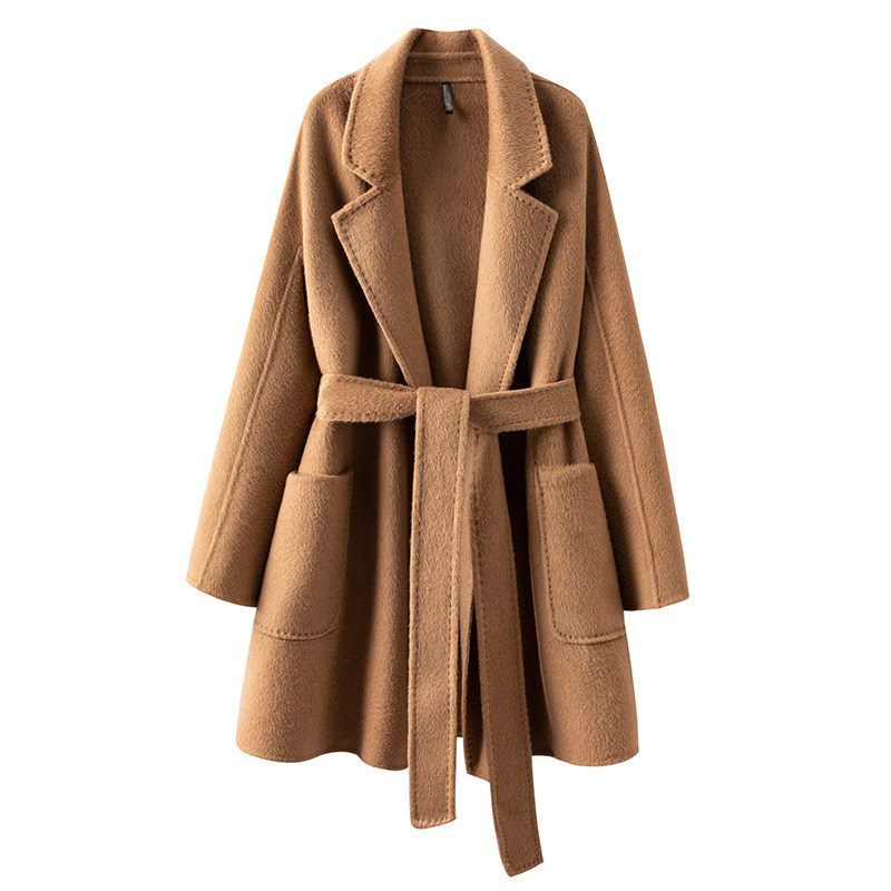 M家经典浴袍款 老粉疯狂要骆驼绒大衣双面大衣外套