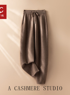 老粉指定要的香蕉裤！新款纸片人重磅加厚山羊绒裤子女